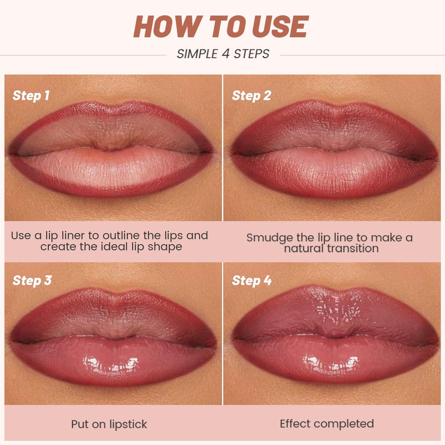 2Pcs Lipstick and Lip Liner Combo, Lip Liner and Lip Gloss Kit for Women, Matte Lip Pencil and Smooth Hydrating Lipstick with Sharpener, Non-Stick Lip Makeup Set