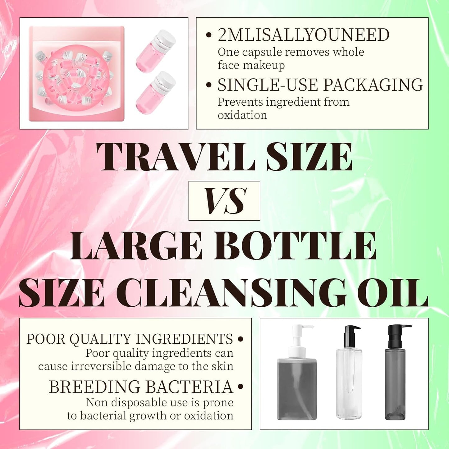 Cisto Makeup Remover Oil Mini, Cisto Cleansing Oil Mini Makeup Remover, Portable Facial Cleansing Oil, Nourishing and Gentle Cleansing Oil for All Skin Types (Camellia 20 capsules)