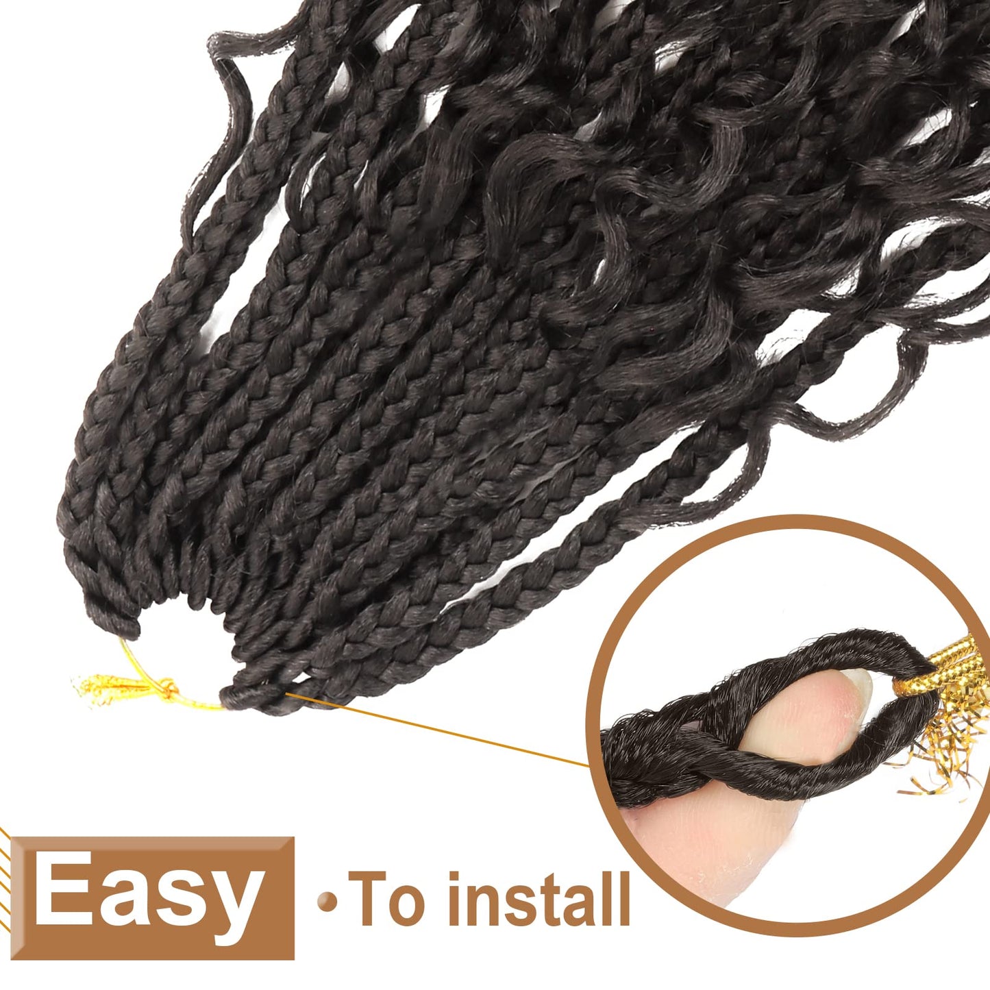 Goddess Box Braids Crochet Hair With Curly Ends 12 Inch Bohomian Box Braids Crochet Braids 8 Packs 3X Crochet Braids Synthetic Braiding Hair Extension for Black Women (12 Inch (Pack of 8), #4)…