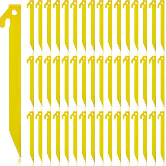 Deekin Plastic Tent Stakes 9 Inch Heavy Duty Tent Pegs Spike Hook Stakes Light Safe Tent Stakes Canopy Stakes for Summer Beach Garden Decorations Camping Outdoor Lawn Tarp