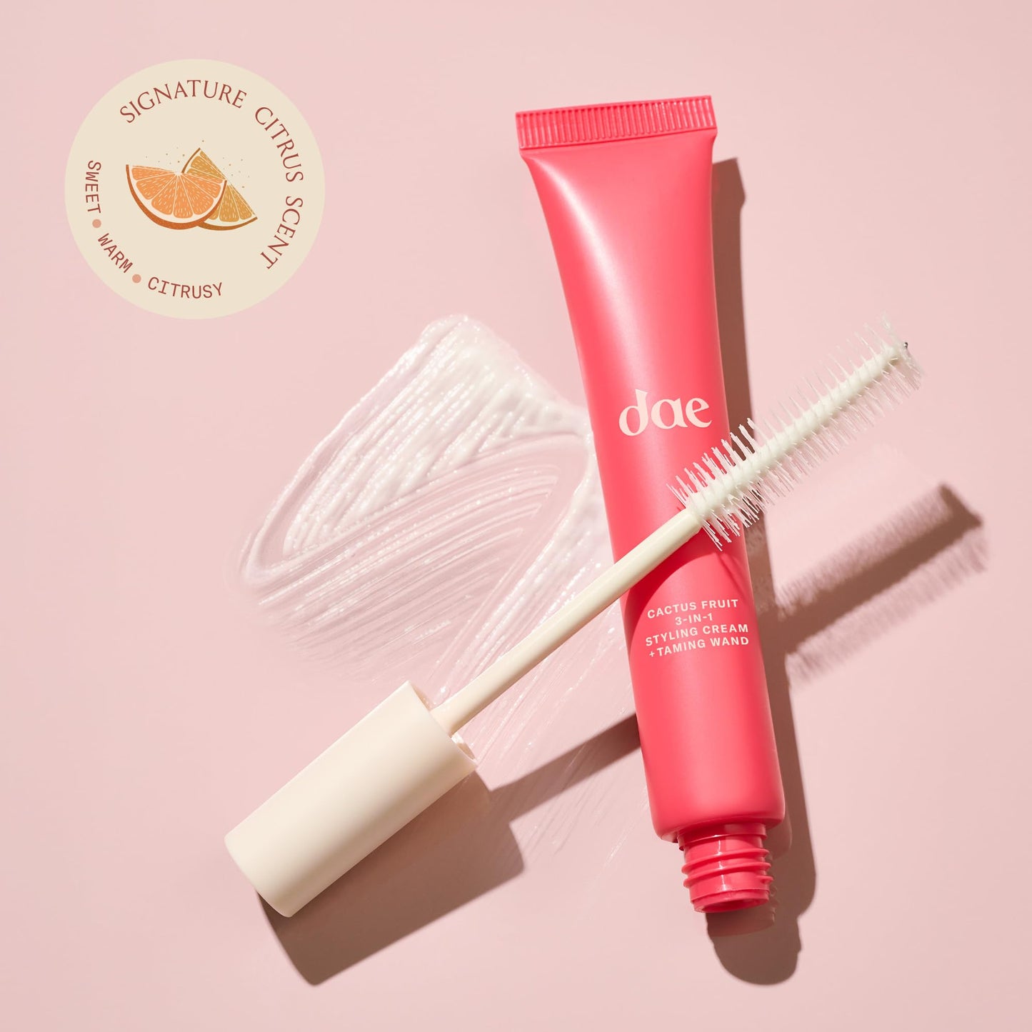 DAE Hair Cactus Fruit 3-In-1 Styling Cream & Taming Wand - Tame Flyaways, Smooth Frizz, Style Edges (0.6 oz.)