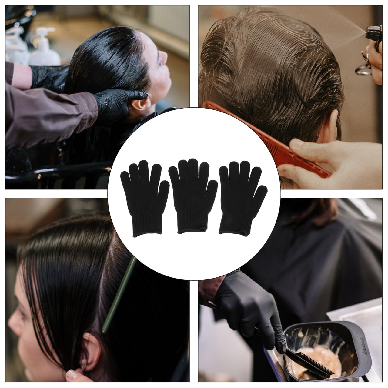 MERRYHAPY 3Pcs Heat Resistant Gloves for Hair Styling Professional Heat Mitts for Curling and Flat Use for Safe Hair Curling and Styling