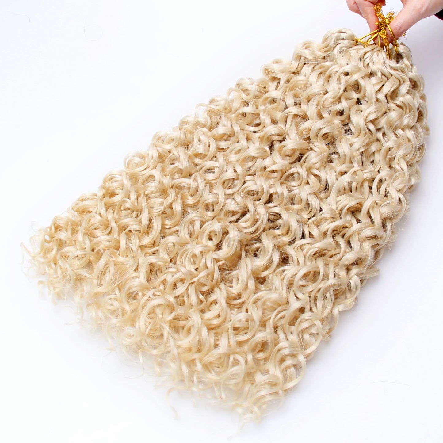 8 Packs Curly Crochet Hair GoGo Curl Crochet hair for Black Women Deep Wave Braiding hair,Synthetic Bohemian Crochet Braid Water Wave Crochet hair Extensions (613#, 18inch)