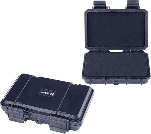 Lykus HC-1710 Mini Hard Case Dry Box with Foam Insert, Interior Size 6.54x3.94x1.46 inch, IP66 Splash-Proof