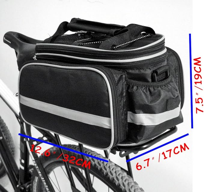 Disconano® Waterproof Multi Function Excursion Cycling Bicycle Bike Rear Seat Trunk Bag Carrying Luggage Package Rack Panniers with Rainproof Cover