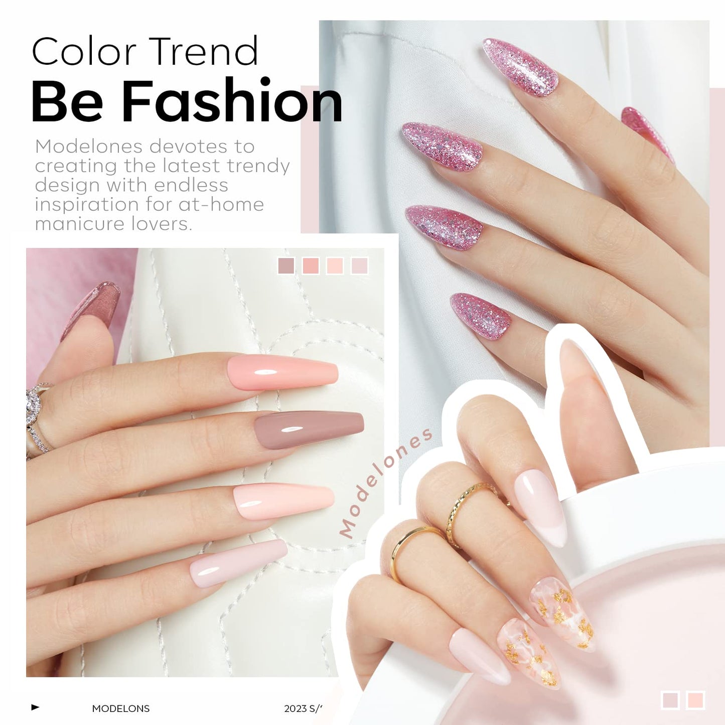 Modelones Gel Nail Polish, Nude Pink 6 Colors Gel Nail Polish Set Neutral Pink Glitter Nail Polish Gel Classic Nude Sheer Pink Gel Polish LED Nail Art Manicure Soak Off DIY Salon Gifts for Women Girls