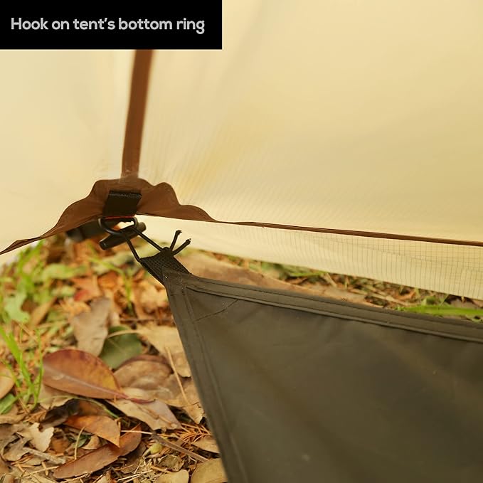 Preself Footprint for Tipi Hot Tent, Ground Sheet Mat, Tent Floor, Waterproof Camping Tarp (Full - T1 T2 Large)