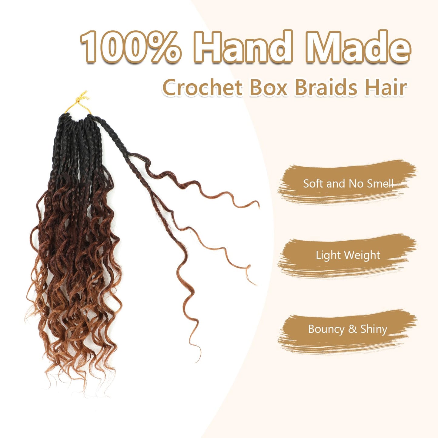 8 Packs Crochet Box Braids- 10 Inch Box Braids Crochet Braids Hair Synthetic Braiding Hair Goddess Box Braids Crochet Hair for Black Women (10(8Packs), 1B/33/30)