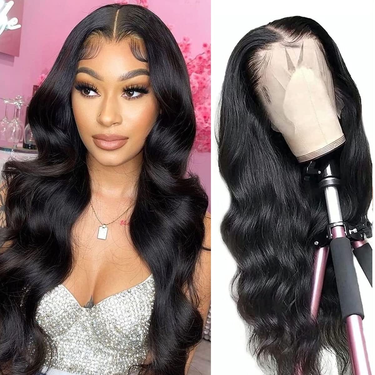 ghotool 200% Density 13x6 Body Wave Lace Front Wigs Human Hair Wigs For Women HD Lace Glueless Wigs Human Hair Pre Plucked With Baby Hair Natural Hairline