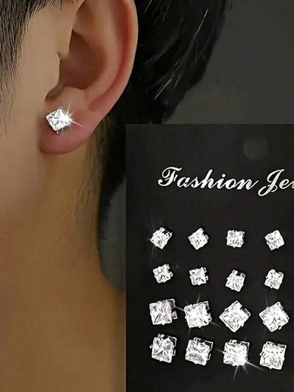 Sparkly Geometric Stud Earrings Set