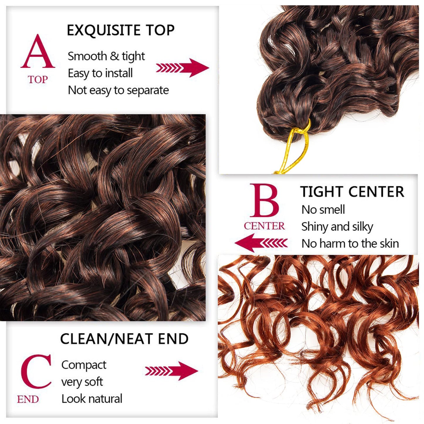 8 Packs Curly Crochet Hair GoGo Curl Crochet hair for Women Deep Wave Braiding hair,Synthetic Bohemian Crochet Braid Water Wave Crochet hair Extensions (T/350, 12inch)