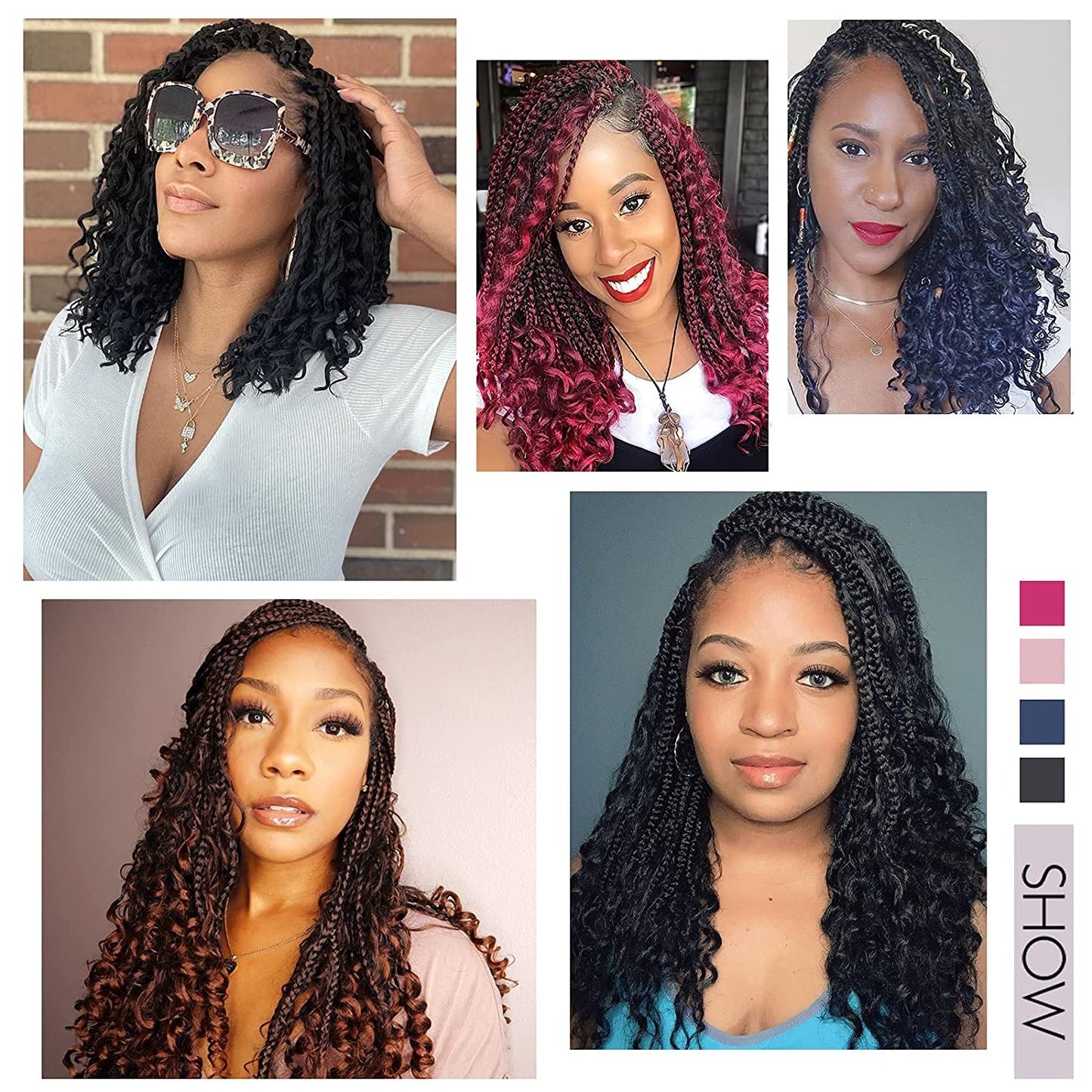 Goddess Box Braids Crochet Hair With Curly Ends 12 Inch Bohomian Box Braids Crochet Braids 8 Packs 3X Crochet Braids Synthetic Braiding Hair Extension for Black Women (12 Inch (Pack of 8), #4)…