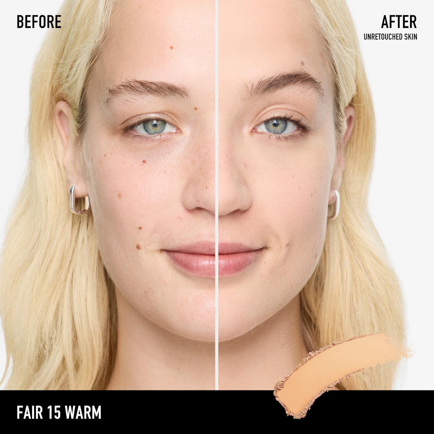 bareMinerals Barepro 24HR Skin-Perfecting Powder Foundation, Matte Pressed Powder Foundation Full Coverage with Plant-Based Squalene, Oil Control, Vegan - Fair 15 Warm