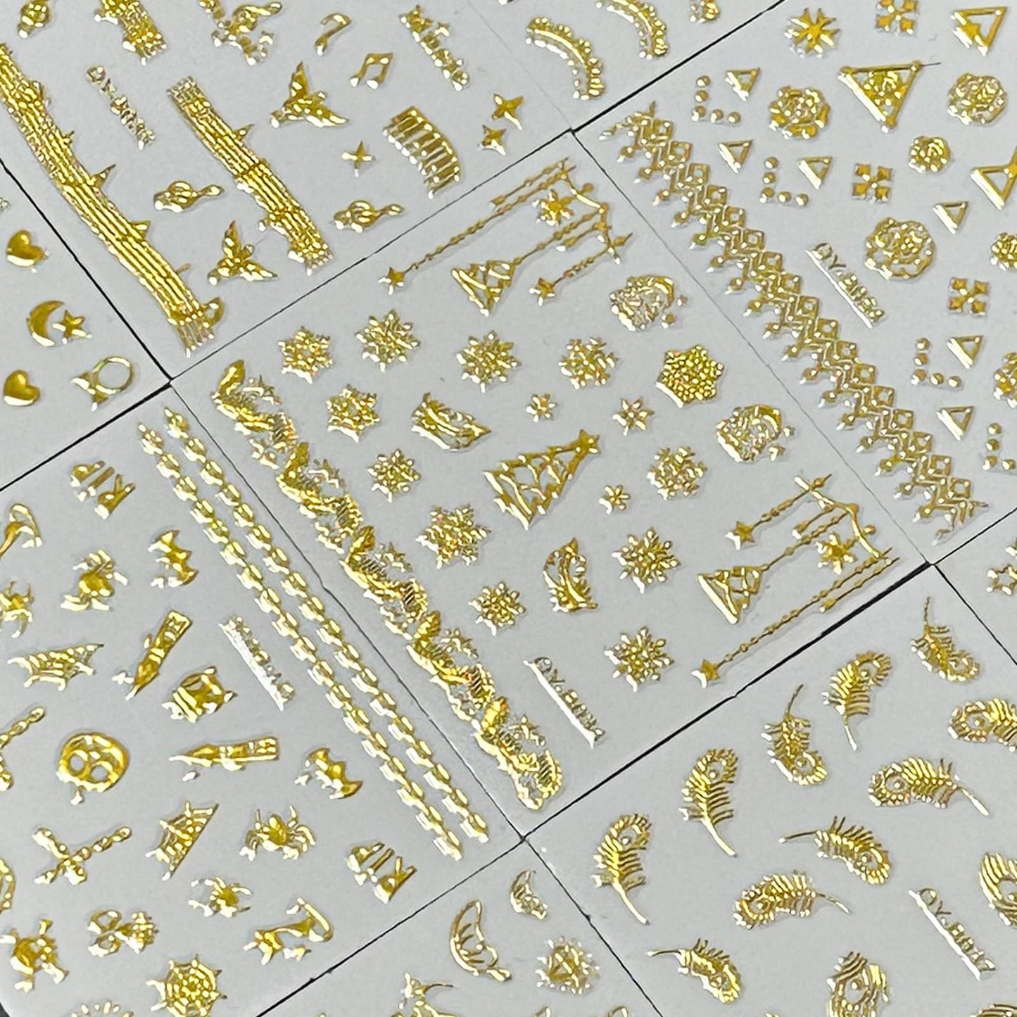 30 Sheets Gold Nail Art Stickers Gold Flower Butterfly Nail Stickers Star Line Self-Adhesive Nail Decals Acrylic Nails DIY Design Nail Supplies for Women and Girls