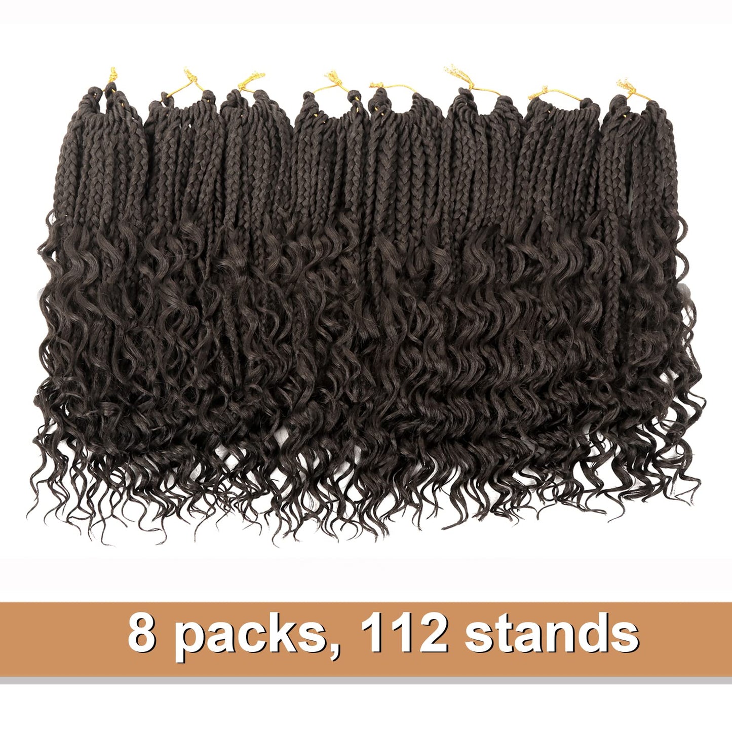Goddess Box Braids Crochet Hair With Curly Ends 12 Inch Bohomian Box Braids Crochet Braids 8 Packs 3X Crochet Braids Synthetic Braiding Hair Extension for Black Women (12 Inch (Pack of 8), #4)…