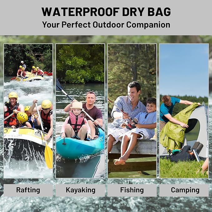 Waterproof Dry Bag,Roll Top Waterproof Backpack 2L/5L/10L/20L/30L/40L Floating Lightweight Bags for Kayaking, Boating, Fishing, Swimming Camping