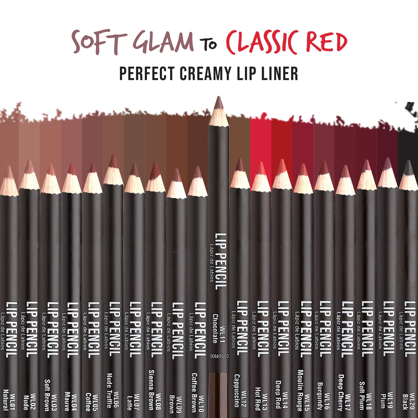 KISS NEW YORK Professional Slim Lip Pencil, Creamy Soft Lip Liner, Smooth Long-Lasting Rich Lip Color, Natural Lip Makeup, Water-Resistant Lip Crayon (Chocolate)