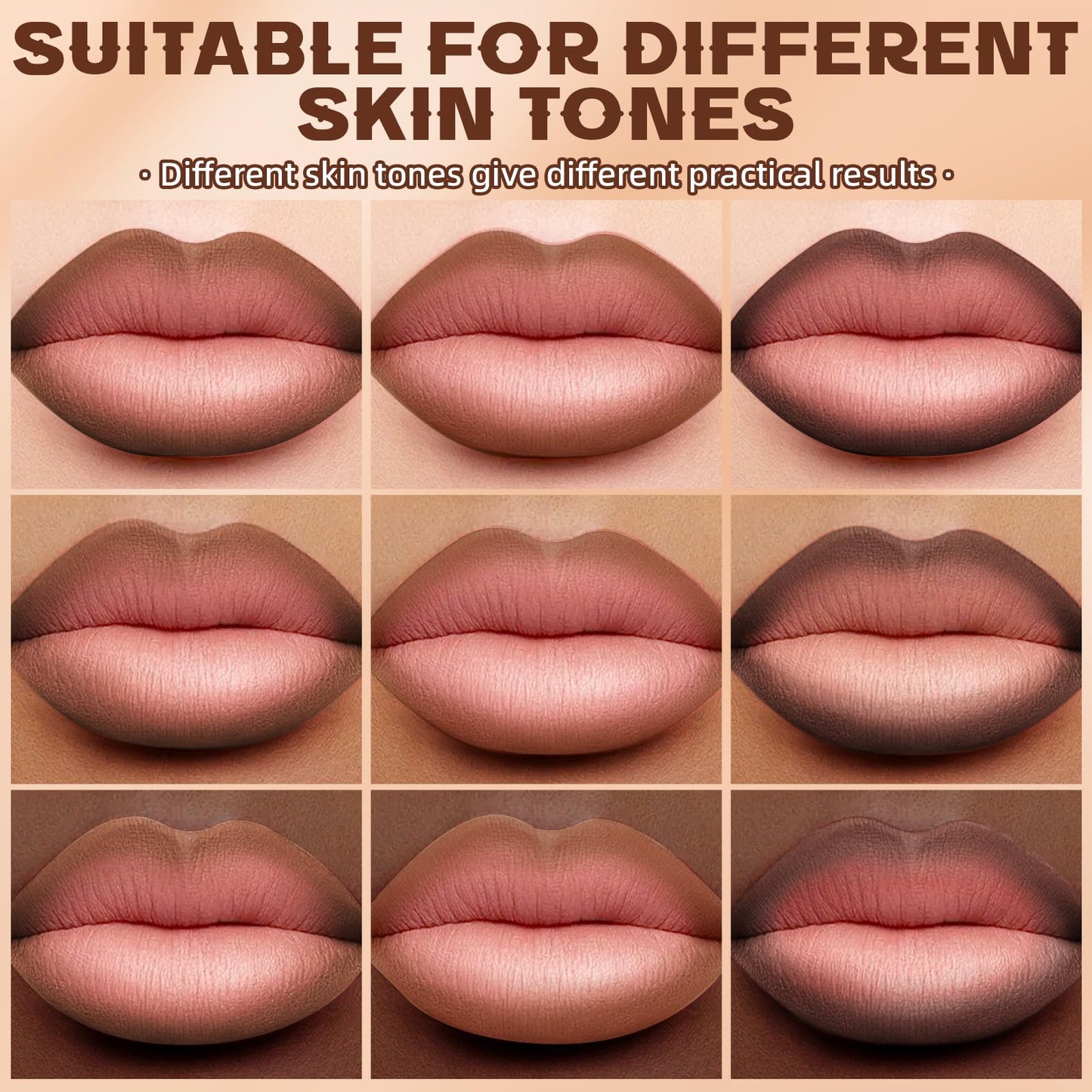 HOSAILY 3 Colors 2 in 1 Lip Liner Set, Matte Nude Dark Brown Lip Liner Plumping Smooth Creamy Lip Pencil, High Pigmented Long lasting Light and Medium Brown Lipstick Makeup, 01+04+06