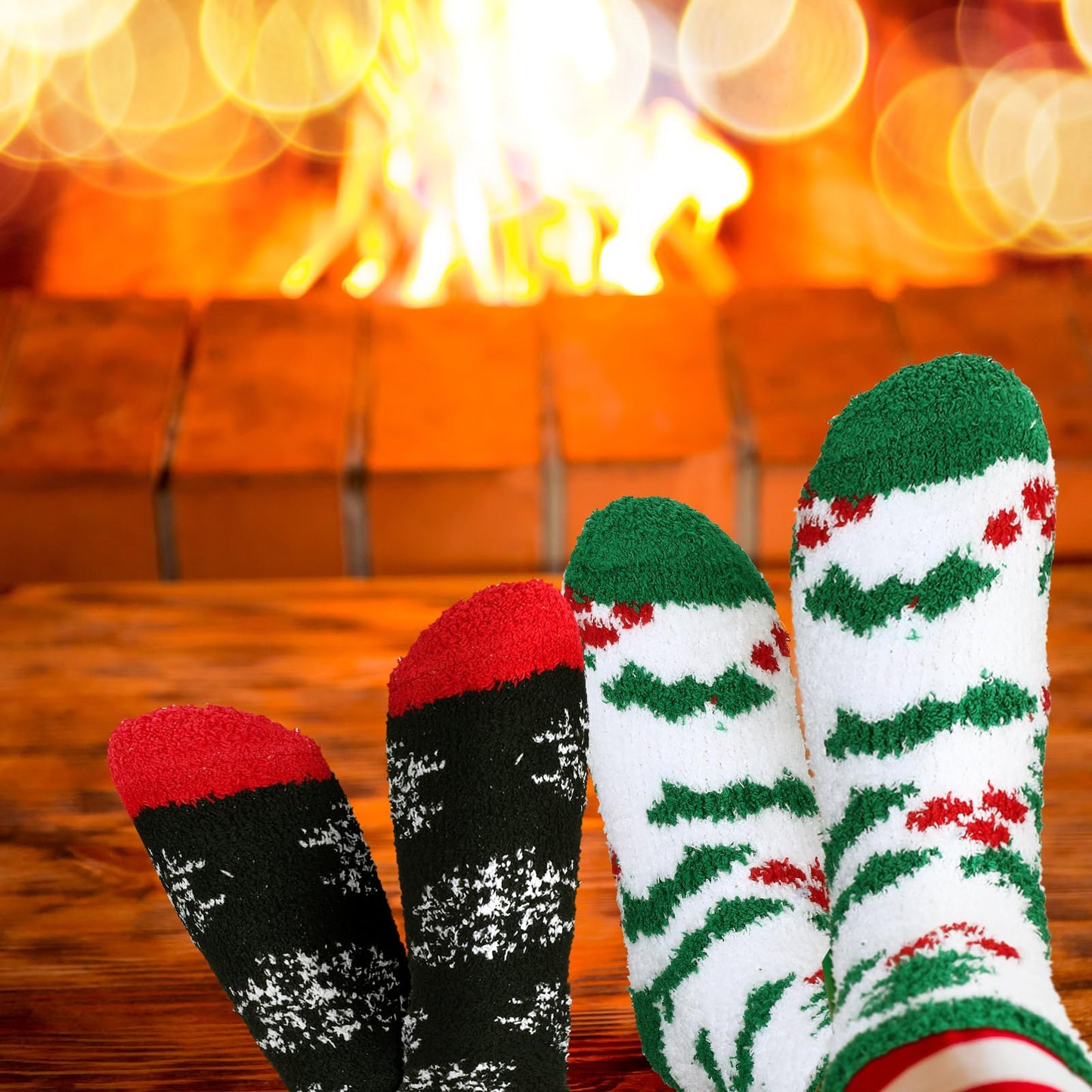 Hoolerry 30 Pairs Christmas Fuzzy Socks in Bulk for Women Adult Men Gifts Fluffy Holiday Winter Socks Unisex Warm Crew Gifts(Snowman)