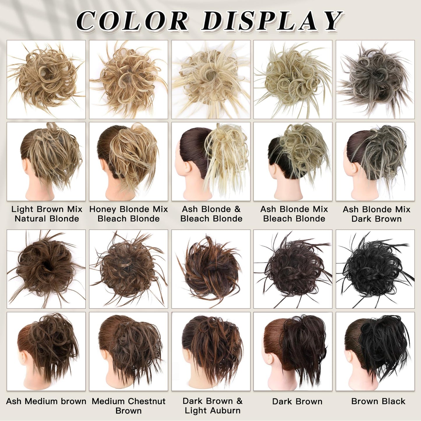HMD Tousled Updo Messy Bun Hair Piece Hair Extension Ponytail With Elastic Rubber Band Updo Extensions Hairpiece Synthetic Hair Extensions Scrunchies Ponytail Hairpieces for Women(Dark Brown)