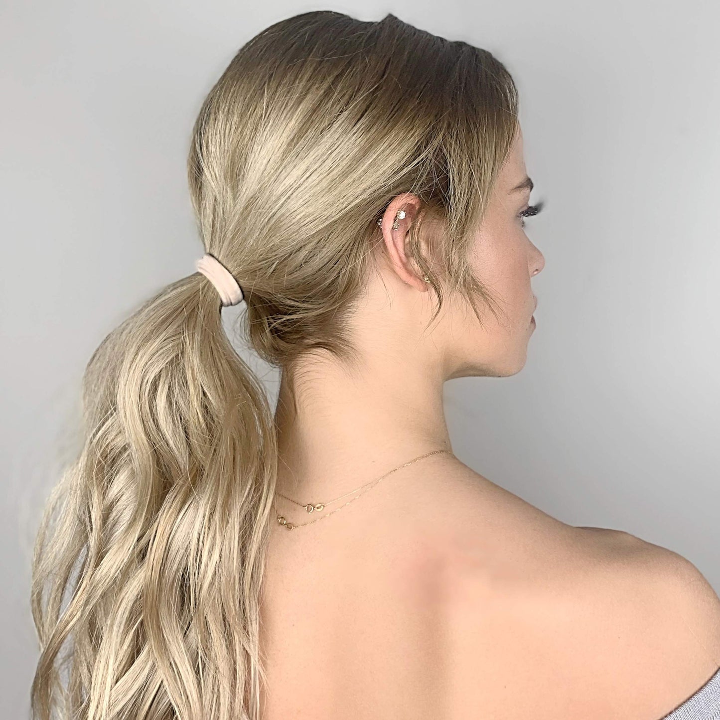 Cyndibands Seamless Hair Ties - Royal Blue - Gentle Hair Ties No Damage, Standard Size 1.5 Inch, Soft and Stretchy Nylon Fabric Ponytail Holders - 12 Count