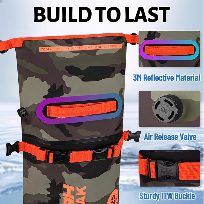 Waterproof Dry Bag - Motorcycle Luggage Tail Bag with Straps for Back Seat, Roll Top Lightweight Waterproof Backpack Sack for Travel, Swimming, Boating, Kayaking, Camping and Beach