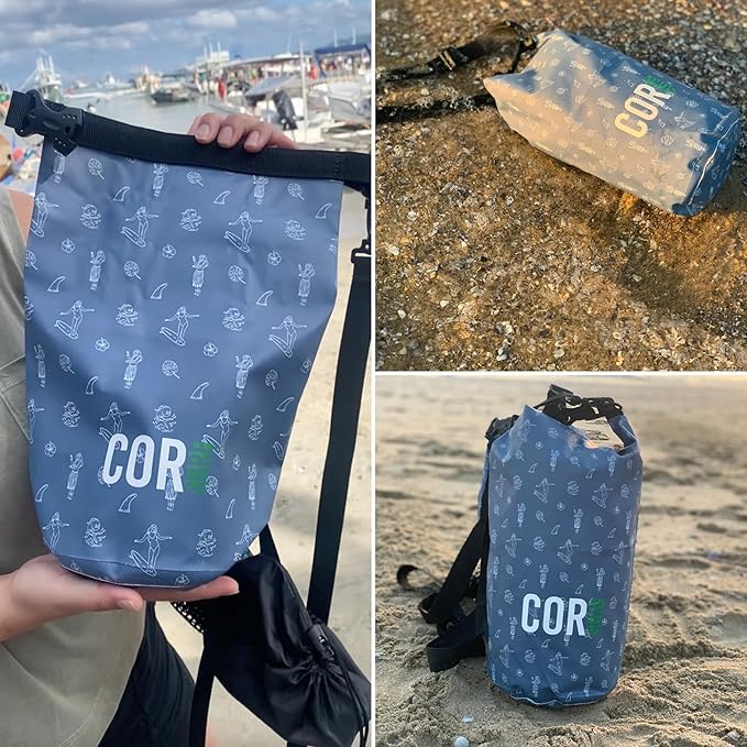 COR Surf Floating Waterproof Dry Bag 3L | 5L |10L | 15L Roll Top Sack Keeps Gear Dry for Kayaking, Rafting, Boating, Swimming, Camping, Hiking, Beach, Fishing