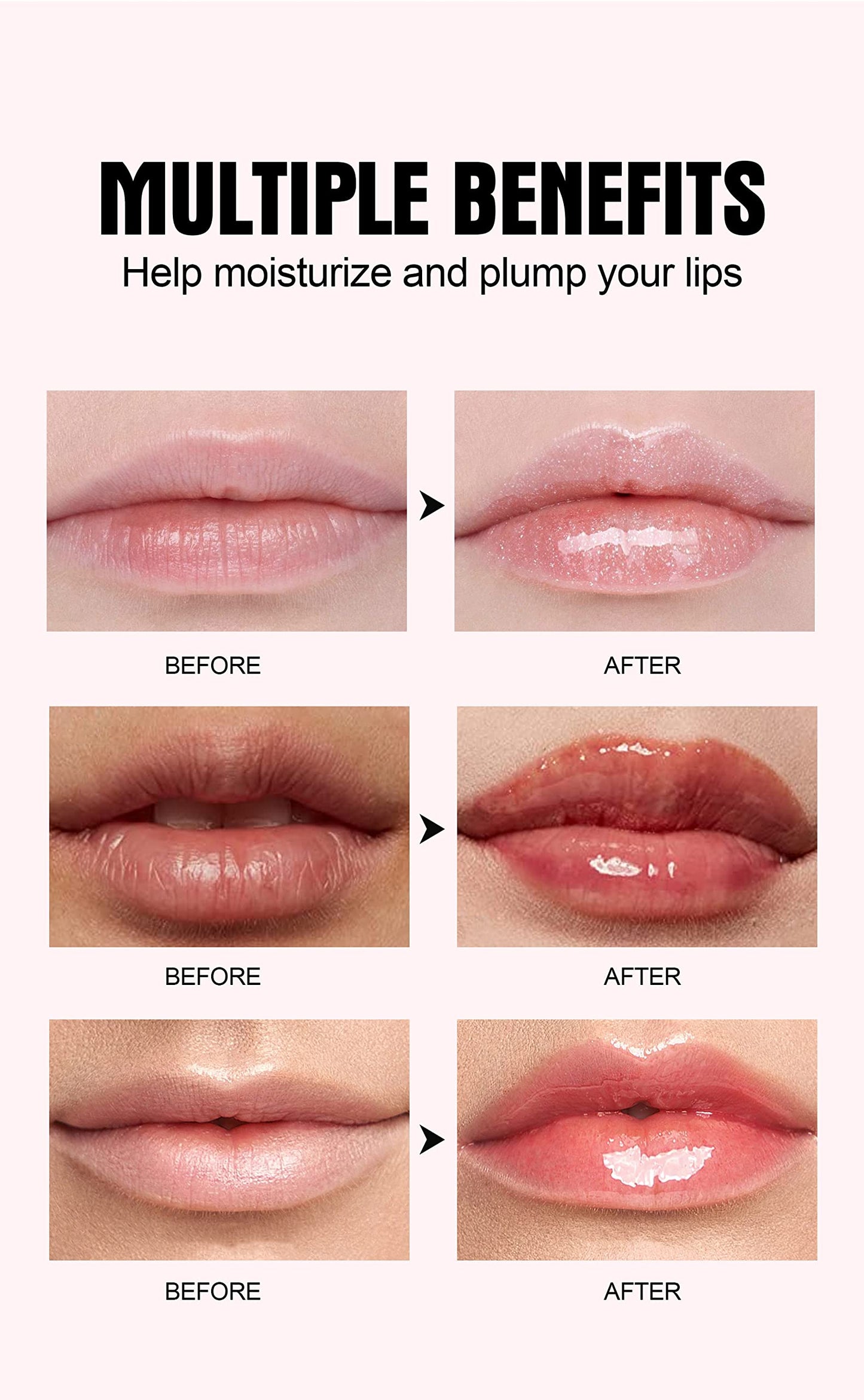 BAISEN DIARY Plumping Lip Oil With Chili Extract - Fuller Lips Instantly! Ultra-Hydrating & Nourishing, Glossy Finish Lip Glow Oil, Lip Plumping Booster Plump (05 Wild Strawberry)
