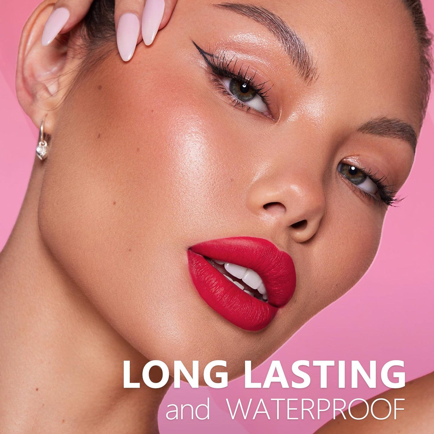 HANLADY Bright Red Lipstick Long Lasting Lipsticks for Women Pigmented Smudgeproof Transferproof Vegan Cruelty Free Lip Makeup, A52 Enjoyful