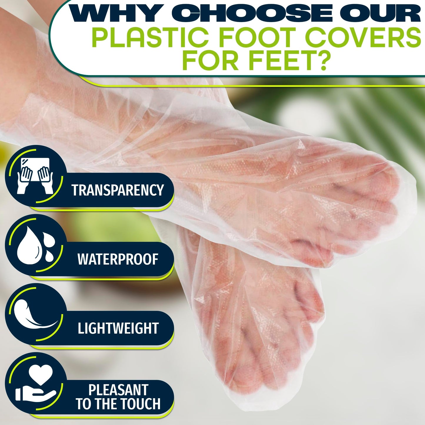 200Pcs Plastic Foot Covers Disposable Socks Foot Gloves - Paraffin Baths Foot Moisturizer Socks - Foot Moisturizing Socks Pedicure Bags for Feet Spa Socks for Women Plastic Socks for Moisturizing Feet