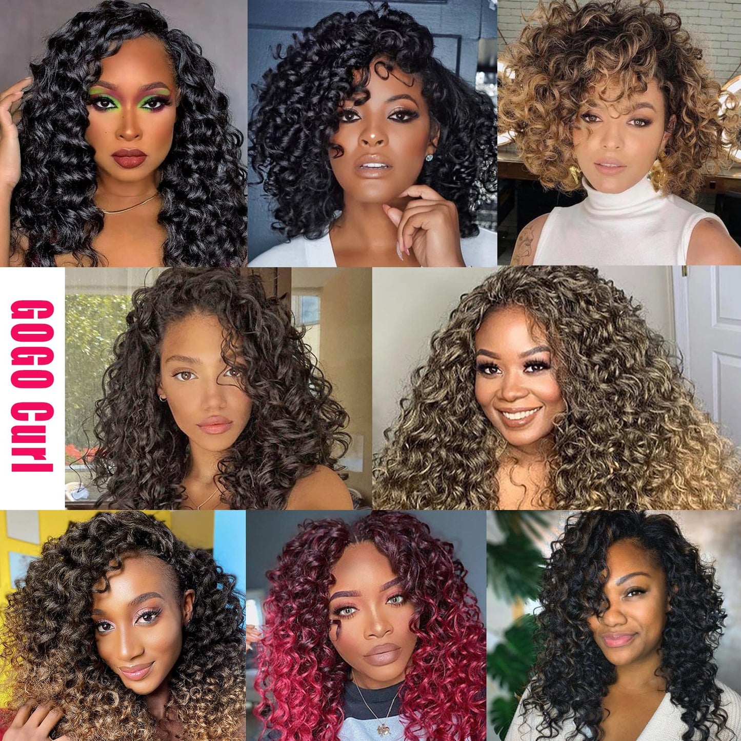 7 Packs GoGo Curl Crochet Hair 10 Inch Short Curly Crochet Hair for Women Water Wave Beach Curl Deep Twist Crochet Braids Synthetic Braiding Hair Extensions (10 Inch, P4/30)