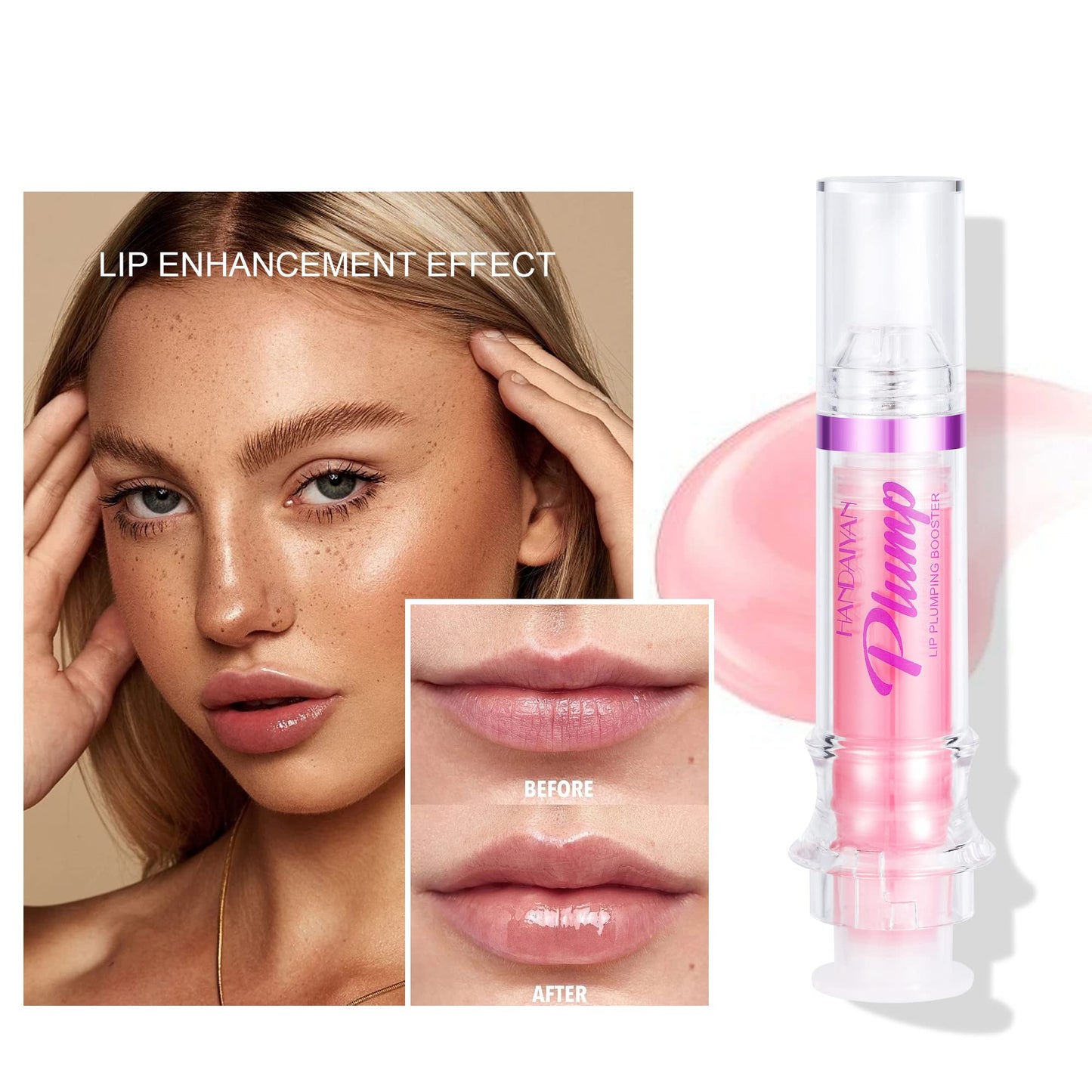 BAISEN DIARY Plumping Lip Oil With Chili Extract - Fuller Lips Instantly! Ultra-Hydrating & Nourishing, Glossy Finish Lip Glow Oil, Lip Plumping Booster Plump (05 Wild Strawberry)