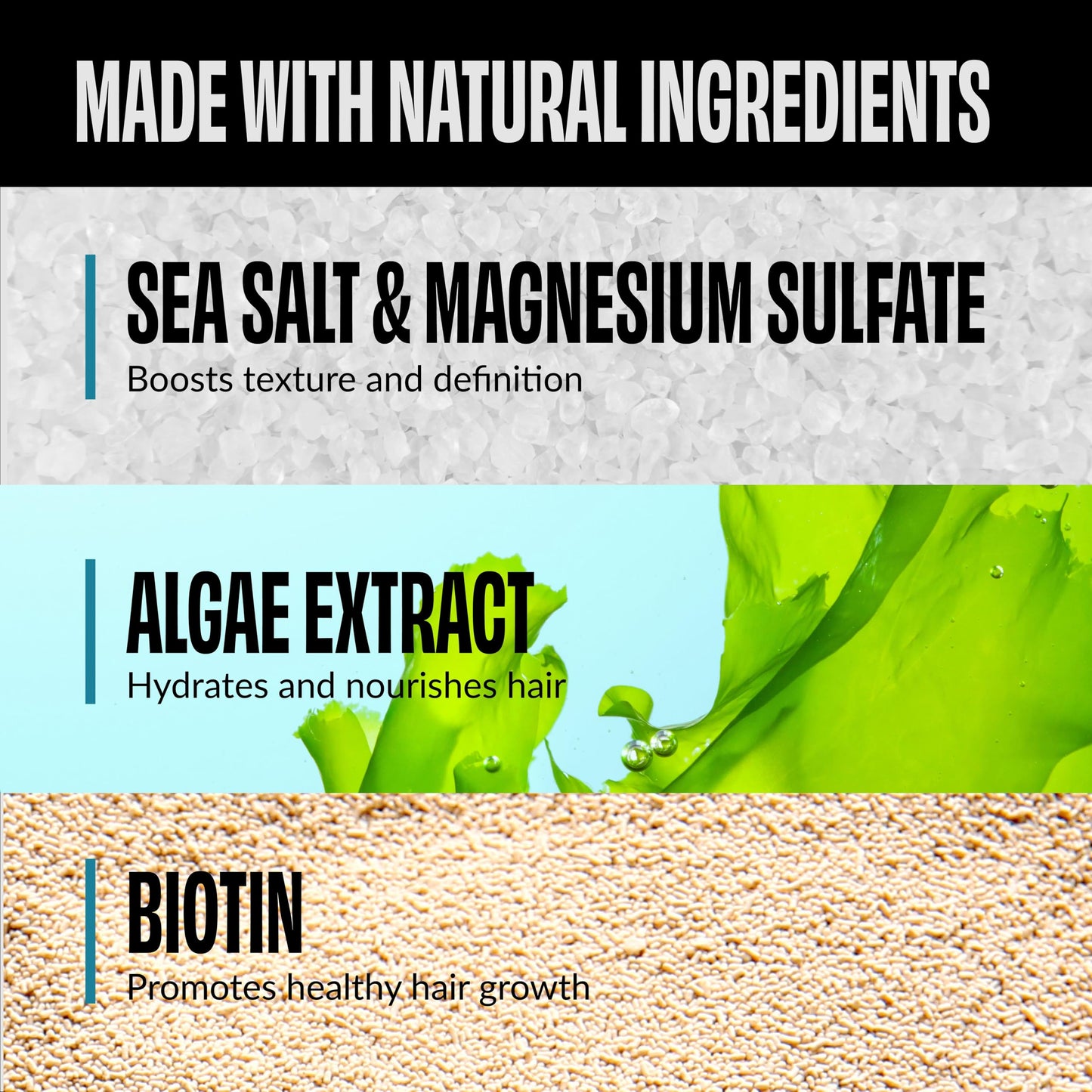 FoxyBae Sea Salt Spray for Men - Texture Spray for Hair - Surf Spray to Add Volume for Tousled Hair - Texturizing Spray for Waves - Sea Salt Spray for Hair - with Biotin - 8 fl oz