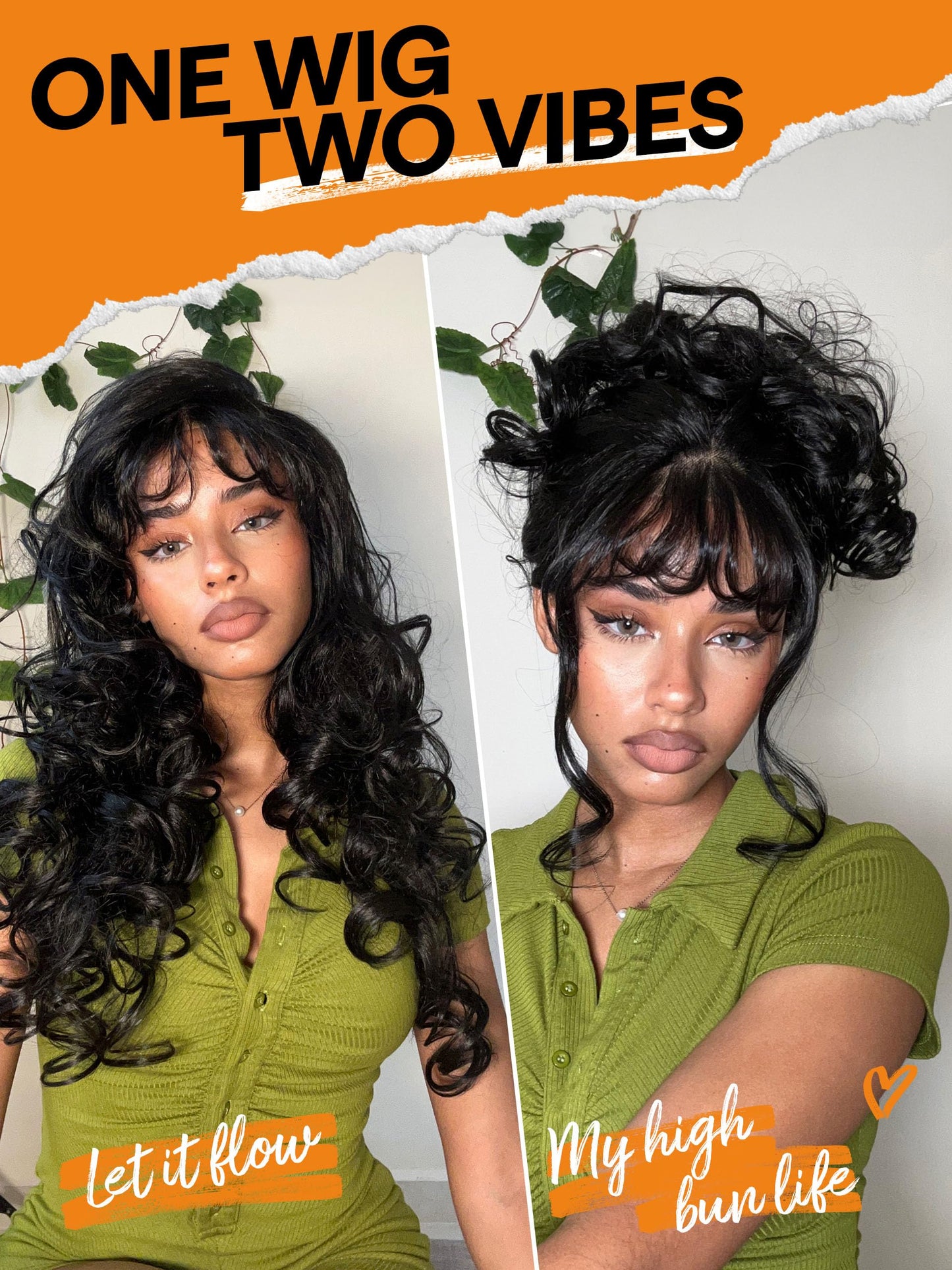 GORGIUS Black Wigs with Bang Body Wave Wig Long Natural Black Glueless Wavy Wig for Women Crafted with Style-Archive Technology: Premium Fiber, Realistic Look with True Scalp