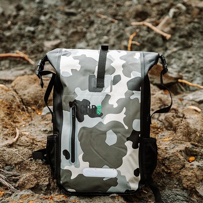 COR Surf Waterproof Dry Bag Backpack with Padded Laptop Sleeve 25L & 40L Heavy Duty, Roll-Top Pack (Camo, 25L)