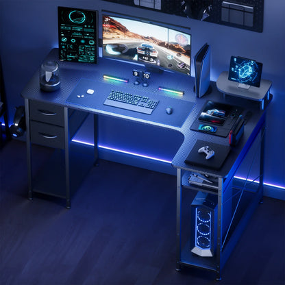 L-Shaped Carbon Fiber Gaming Desk