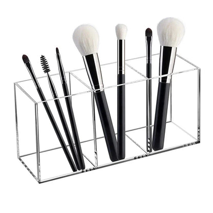 Transparent Makeup Brush Organizer Tray