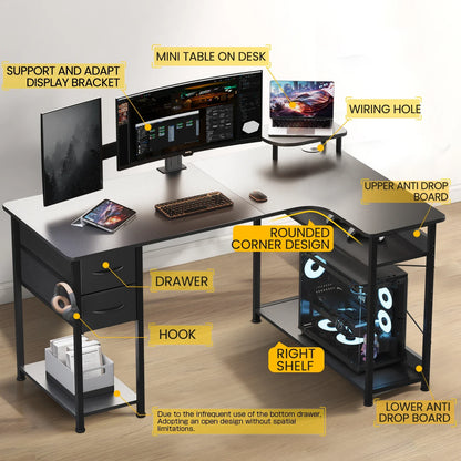 L-Shaped Carbon Fiber Gaming Desk