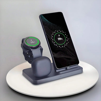 3-in-1 Charging Station – USB-C Dock for Samsung & iPhone