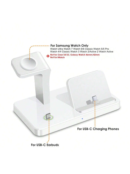 3-in-1 Charging Station – USB-C Dock for Samsung & iPhone