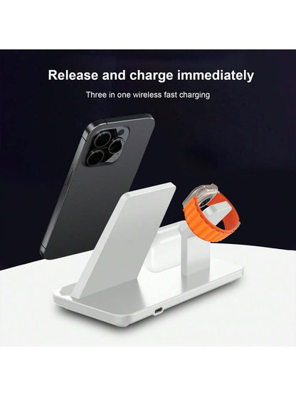 15W 3-in-1 Fast Wireless Charging Dock for iPhone, Watch & AirPods