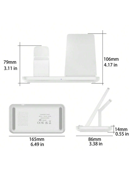 15W 3-in-1 Fast Wireless Charging Dock for iPhone, Watch & AirPods