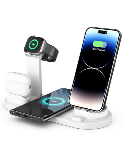 5-in-1 Wireless Charger Dock for iPhone, Samsung & Android Devices