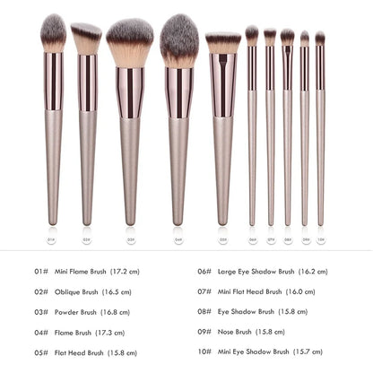 Luxury Hot Champagne Makeup Brush Set
