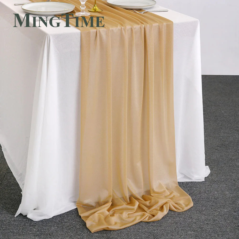 Blue Sheer Chiffon Table Runner