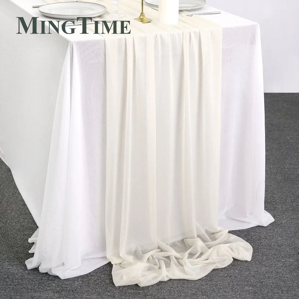 Blue Sheer Chiffon Table Runner