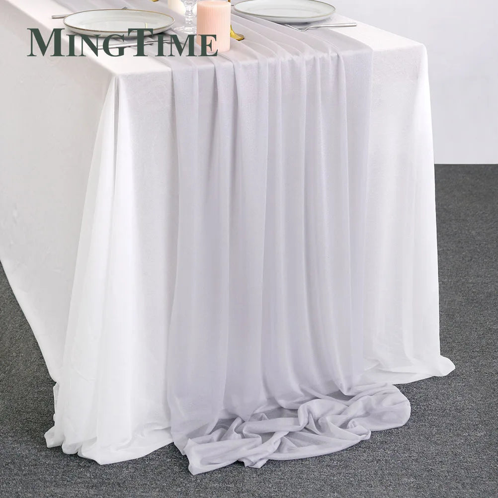Blue Sheer Chiffon Table Runner