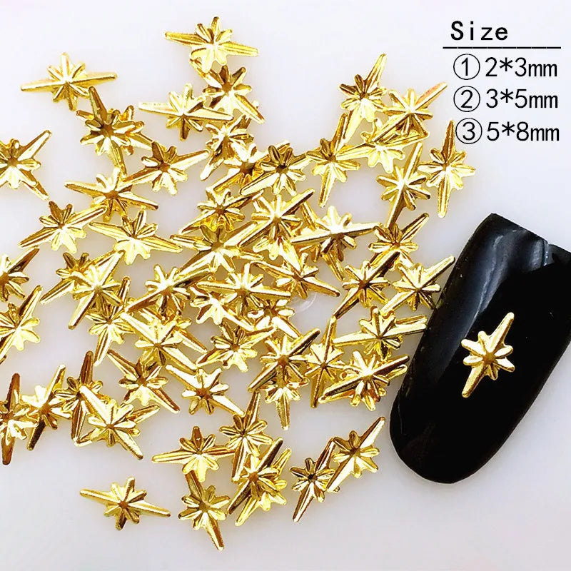 Metallic 3D Nail Art Studs