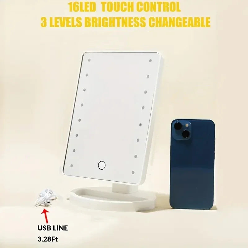 LED Rotating Touch Makeup Mirror