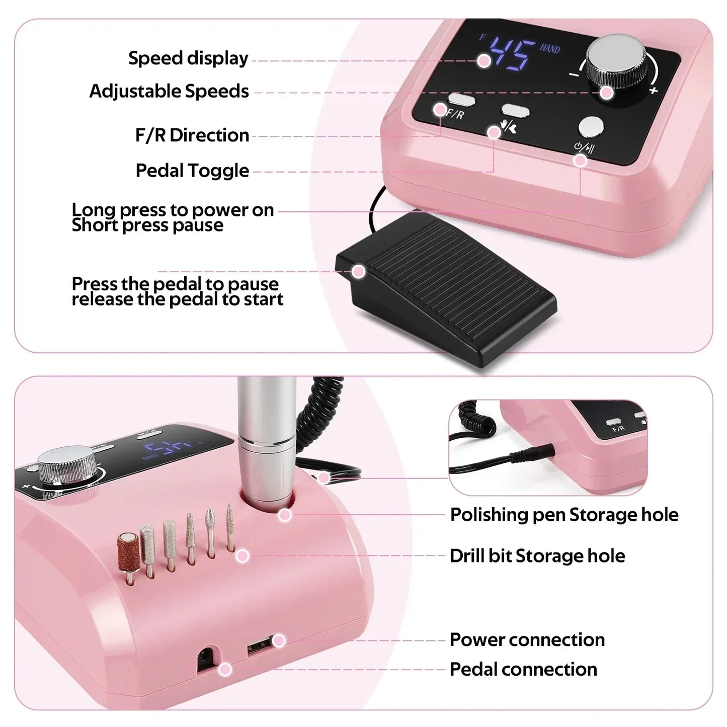 Portable Electric Nail Drill Sander